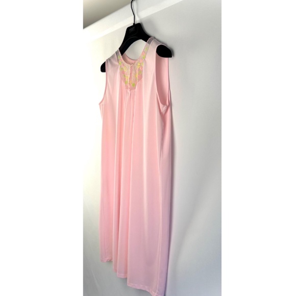 Vintage 1960’s ‘Sears’ Nylon Lingerie Sleep Dress in Pink with Flowers - S/M - Picture 5 of 10